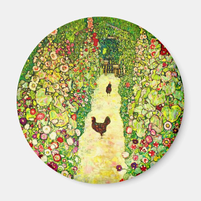 Íman Gustav Klimt Garden com Galinhas (Frente)