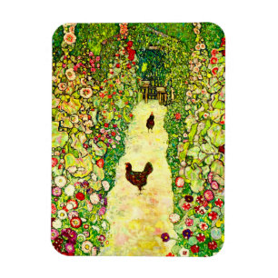 Íman Gustav Klimt Garden com Galinhas