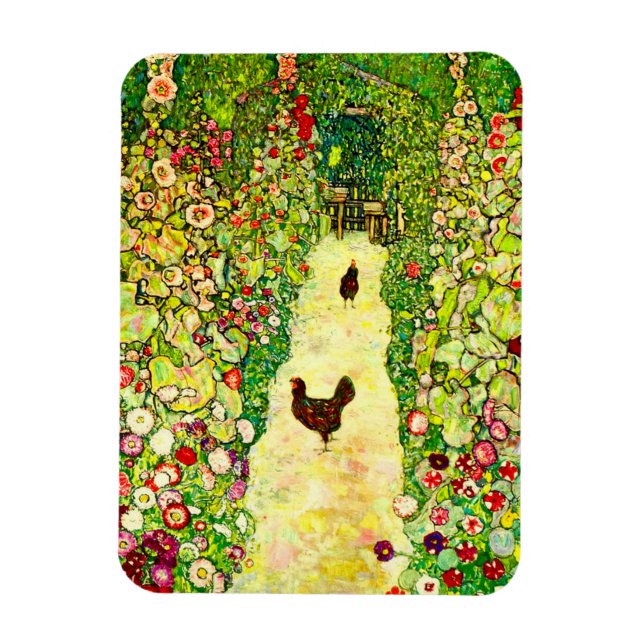 Íman Gustav Klimt Garden com Galinhas (Vertical)