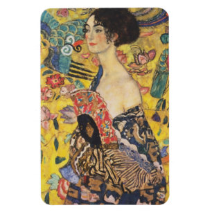 Íman Gustav Klimt Lady Com Pintura De Fan Art Nouveau