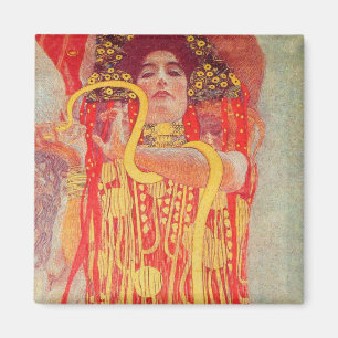 Íman Gustav Klimt Red Woman Dourada pintura Cobra
