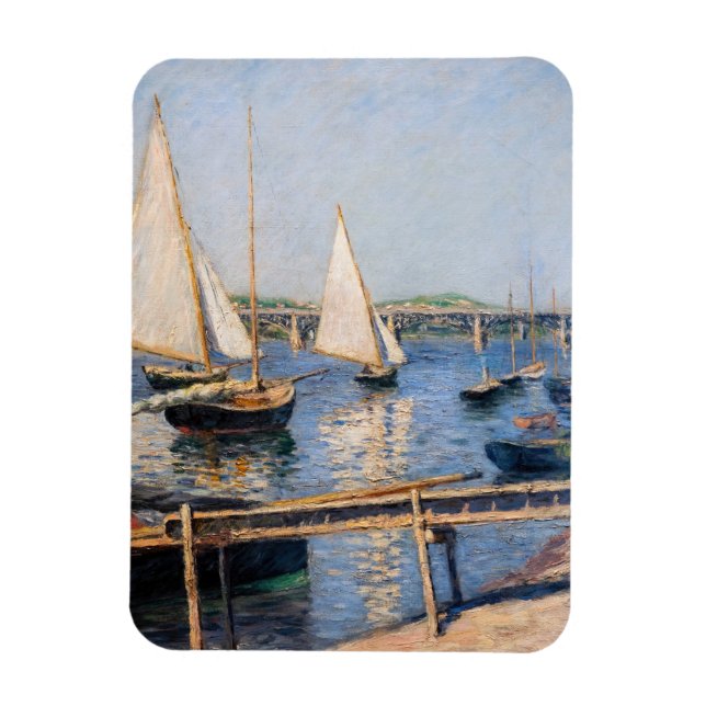Íman Gustave Caillebotte - Barcos à vela em Argenteuil (Vertical)