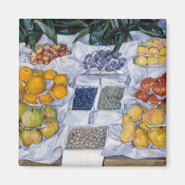Íman Gustave Caillebotte - Fruta exibida em um suporte (Frente)