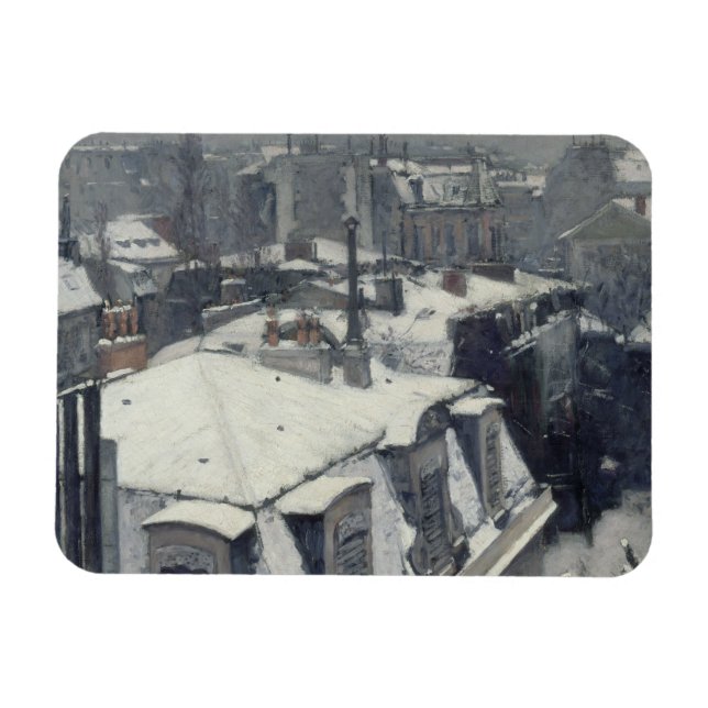 Íman Gustave Caillebotte - Telhados na neve (Horizontal)