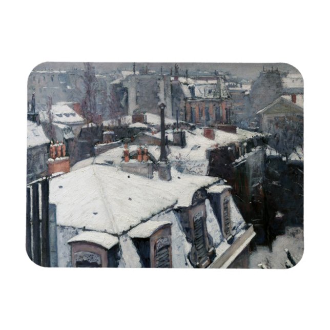 Íman Gustave Caillebotte - Telhados na neve (Horizontal)