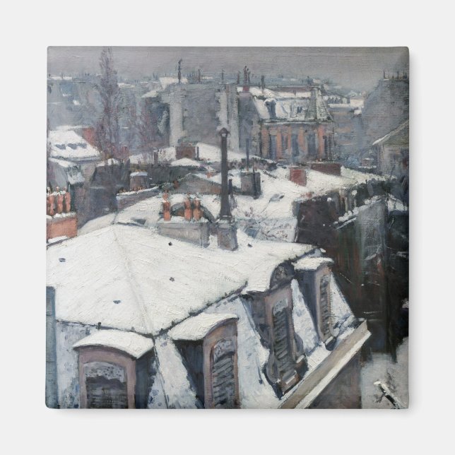 Íman Gustave Caillebotte - Telhados na neve (Frente)
