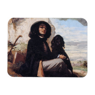 Íman Gustave Courbet - Autorretrato com um cachorro pre