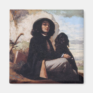 Íman Gustave Courbet - Autorretrato com um Cão Preto