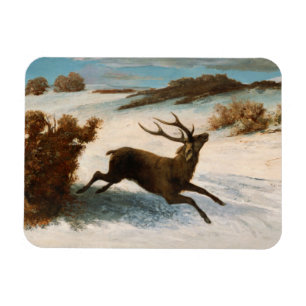 Íman Gustave Courbet - Deer Running in the Snow