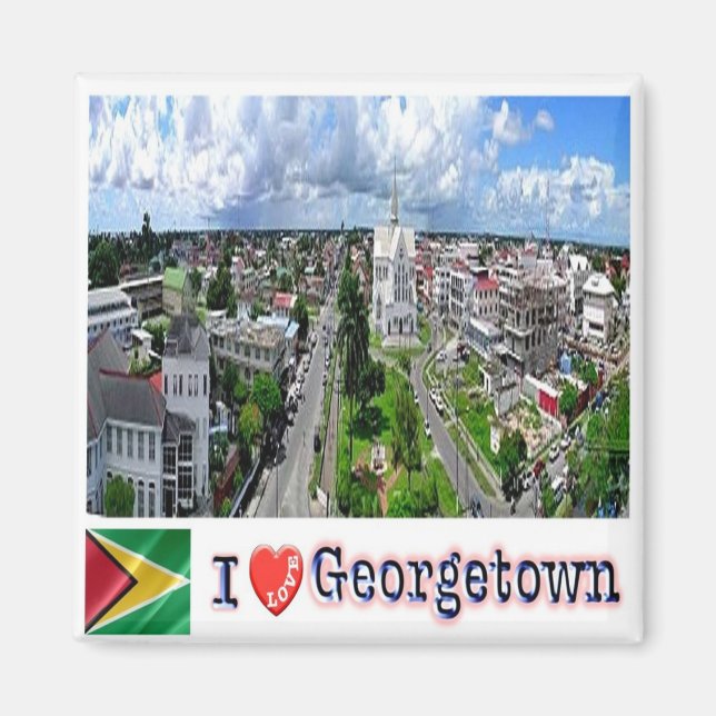 Íman GY005 GEORGETOWN I Love, Guiana, Fridge (Frente)