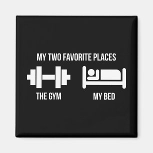 Íman Gym and Bed - Pictograma de Cartoon Engraçado - No