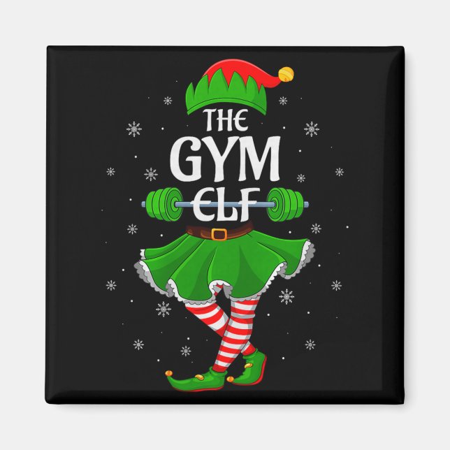 Íman Gym Elf Christmas Family Workout Girls Women Elf S (Frente)