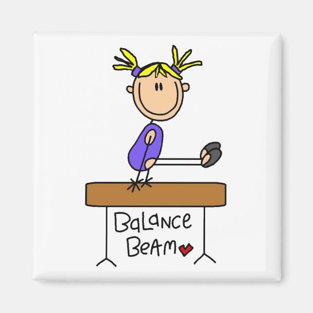 Íman Gymnast da Loura em Beam Camisetas e presentes (Frente)