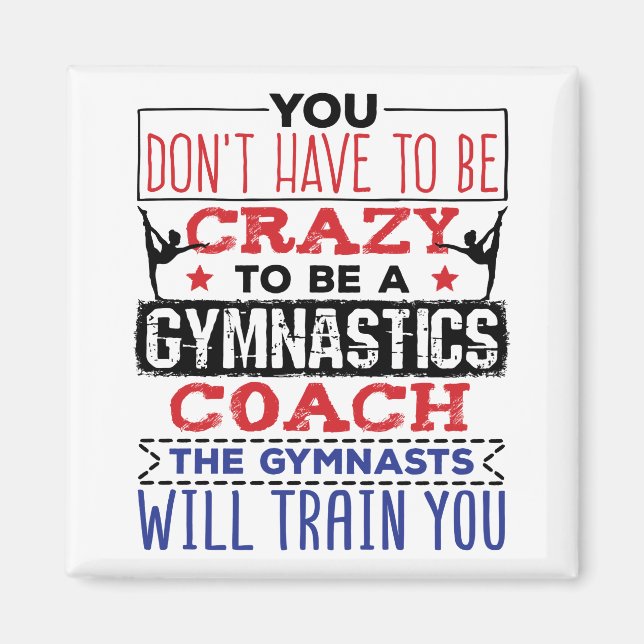 Íman Gymnastics Coach Engraçado Apreciação Engraçada Pr (Frente)