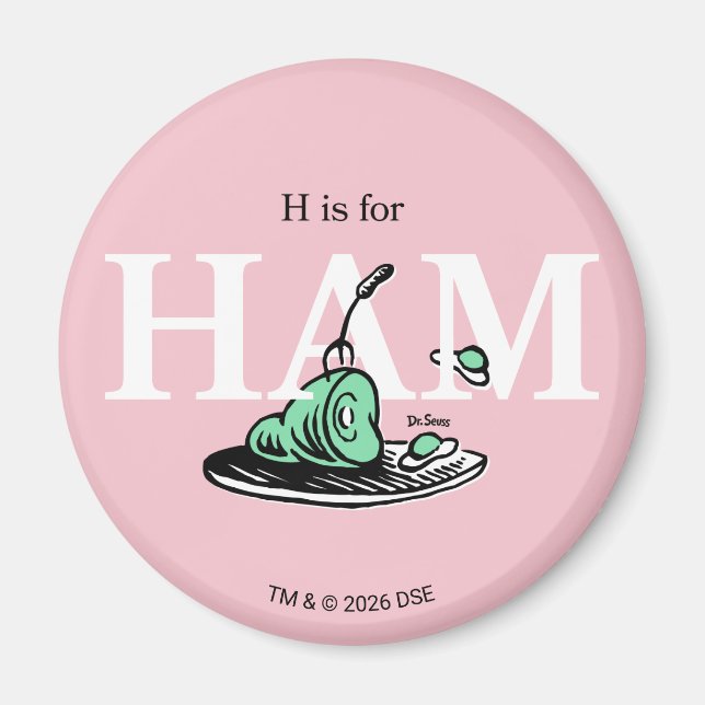 Íman "H é para HAM" | Design de Alfabeto (Frente)