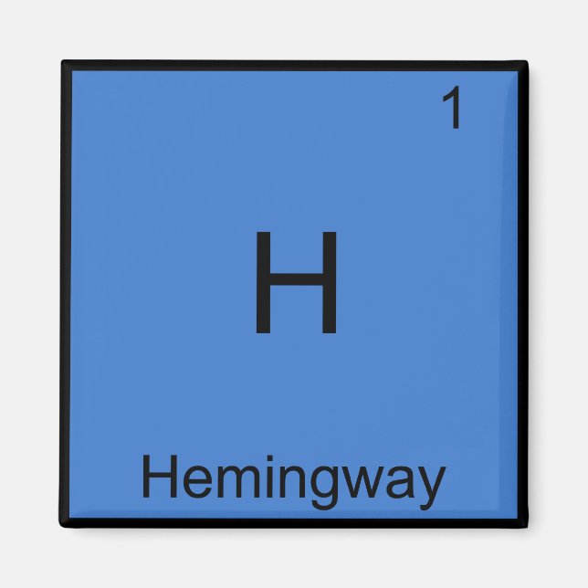 Íman H - Hemingway Camiseta do Símbolo do Elemento Quím (Frente)