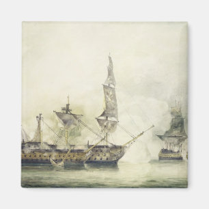 Íman H.M.S. Vitória na Batalha de Tralgar, 1805 (