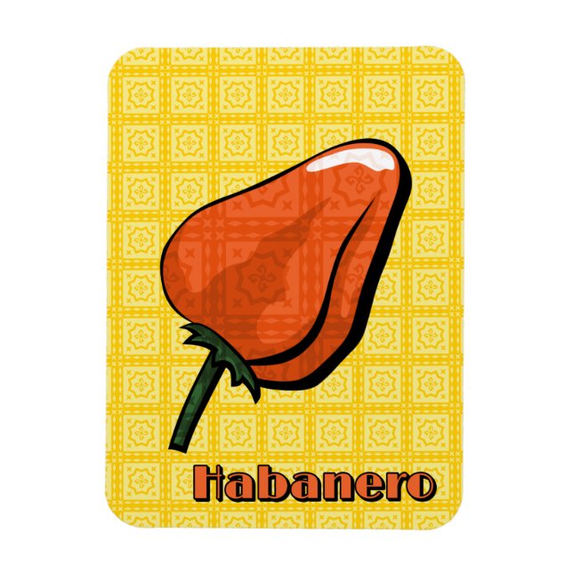 Íman Habanero Chili Pepper Flexible Magnet (Vertical)