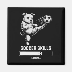 Íman Habilidades de pug de futebol fofo carregando pont