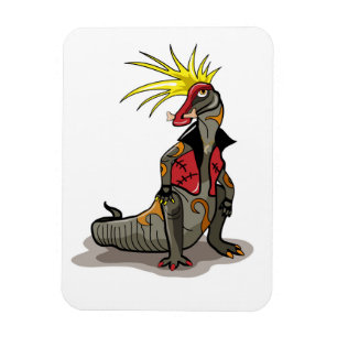 Íman Hadrosaurus Dinossaur Vestido Como Um Punk.