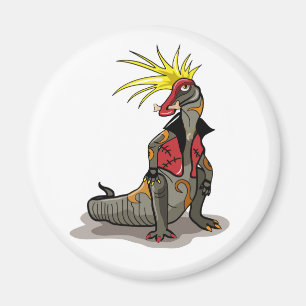 Íman Hadrosaurus Dinossaur Vestido Como Um Punk.
