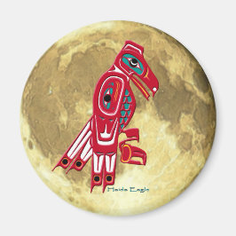 Íman HAIDA EAGLE & FULL MOON Native American Art Magnet