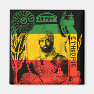 Íman Haile Selassie Magnet Red Dourada Rasta Verde