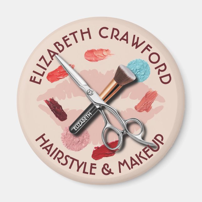 Íman Hair Makeup Stylist Beleza Salon E Seu Nome (Frente)