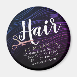 Íman Hair Stylist Hairdresser BeauRosa Dourada Tesoura