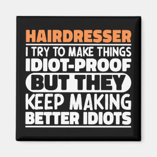 Íman Hairdresser Tento Fazer Coisas Engraçadas