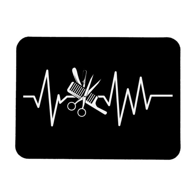 Íman Hairstylist - Barber Scissors Comb Heartbeat Magne (Horizontal)