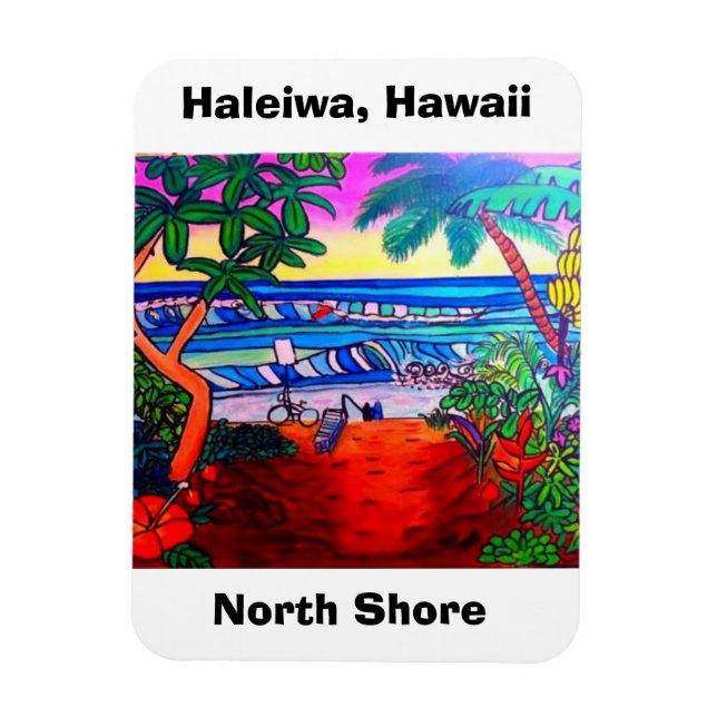 Íman Haleiwa Hawaii Oahu Aloha Magnet (Vertical)