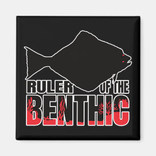Íman Halibuts Halibut Flatfish Fish - Geek marinho