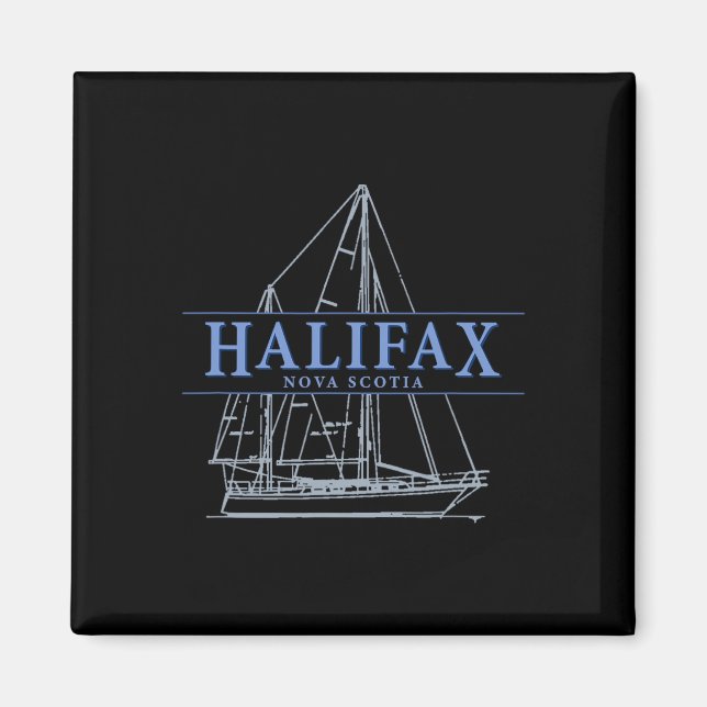 Íman Halifax Nova Scotia Vintage Sailboat Design  (Frente)