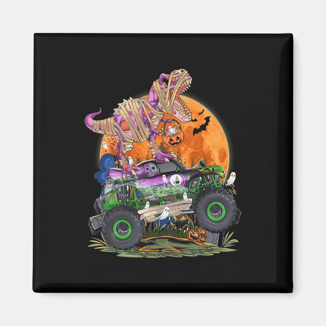 Íman Halloween 2023 Dinossauro Esqueleto T rex Pumpk as (Frente)