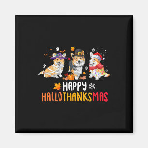 Íman Halloween Ação de Graças Cachorros de Corgi Engraç