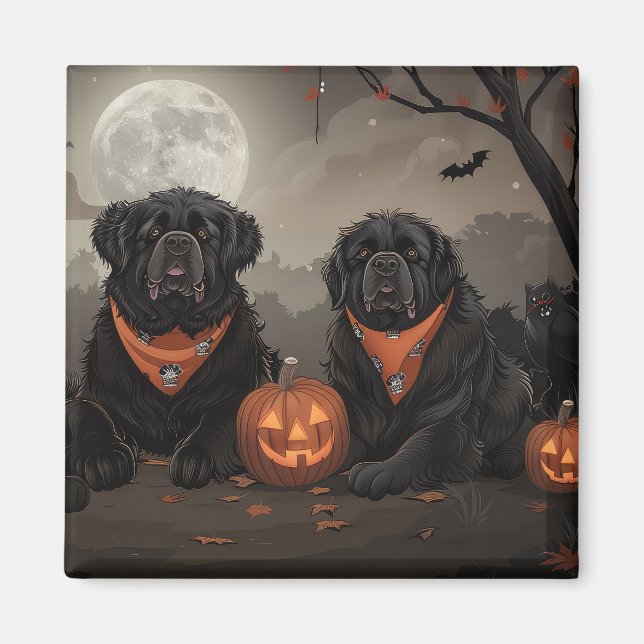 Íman Halloween Assustador de Terra Nova (Frente)