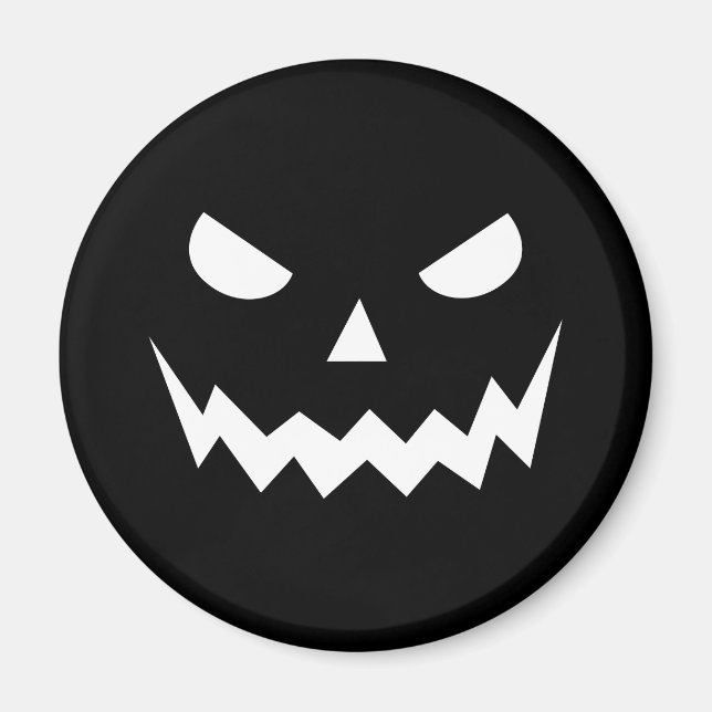 Íman Halloween Assustador Jack O Lanterna Cara de Abóbo (Frente)