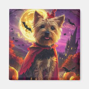 Íman Halloween Australiano Terrier Dog Pumpkins assusta