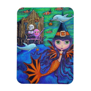 Íman Halloween Bat Mermaid Witins Octopus Organ