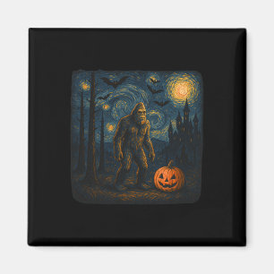 Íman Halloween Bigfoot Starry Night Van Gogh Sasquatch