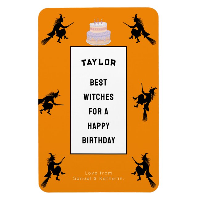 Íman Halloween Birthday Engraçado Personalizável (Vertical)