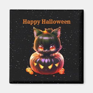 Íman Halloween Black Cat Pumpkin Horror Noturno Assusta