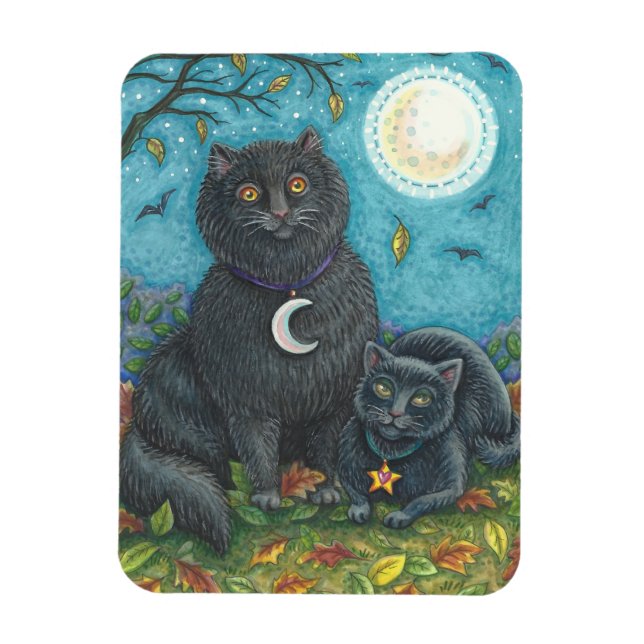 Íman HALLOWEEN BLACK CATES, Retângulo de MAGNET FOLK AR (Vertical)