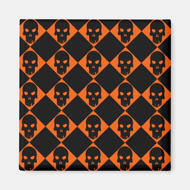 Íman Halloween Black Skull Magnet (Frente)