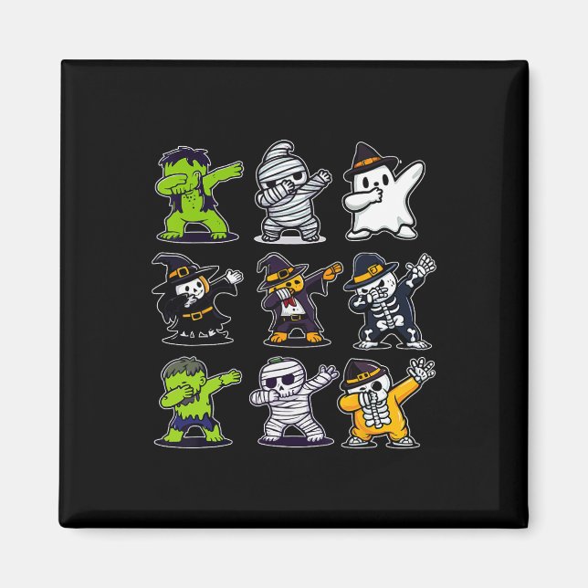 Íman Halloween Boys Skeleton Zombie Scary Pumpkin Mamã (Frente)