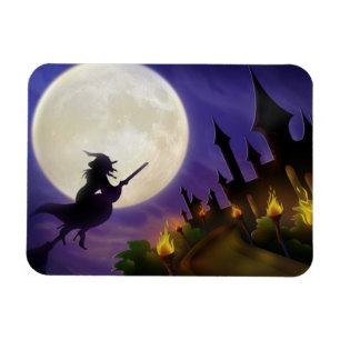 Íman Halloween Bruxa Cheia Lua