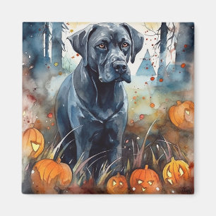 Íman Halloween Cane Corso Com Pumpkins Assustado
