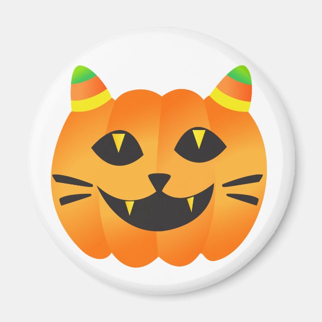 Íman Halloween Cat-o'-Lanterna (Frente)