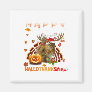 Íman Halloween De Esquilo E Feliz Natal Hallo